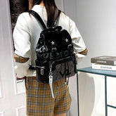 Printed Letters Dark Backpack